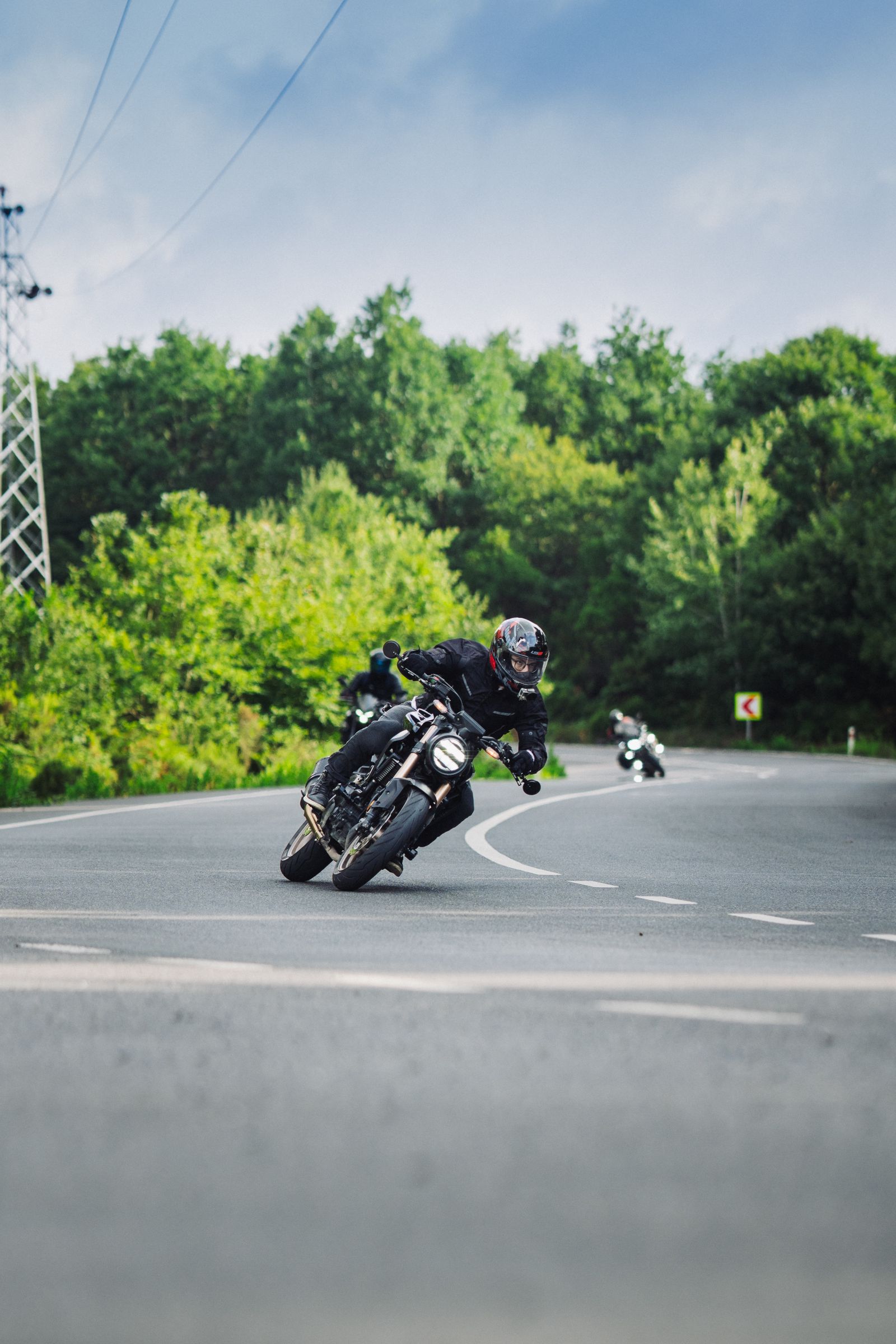 Motard en virage